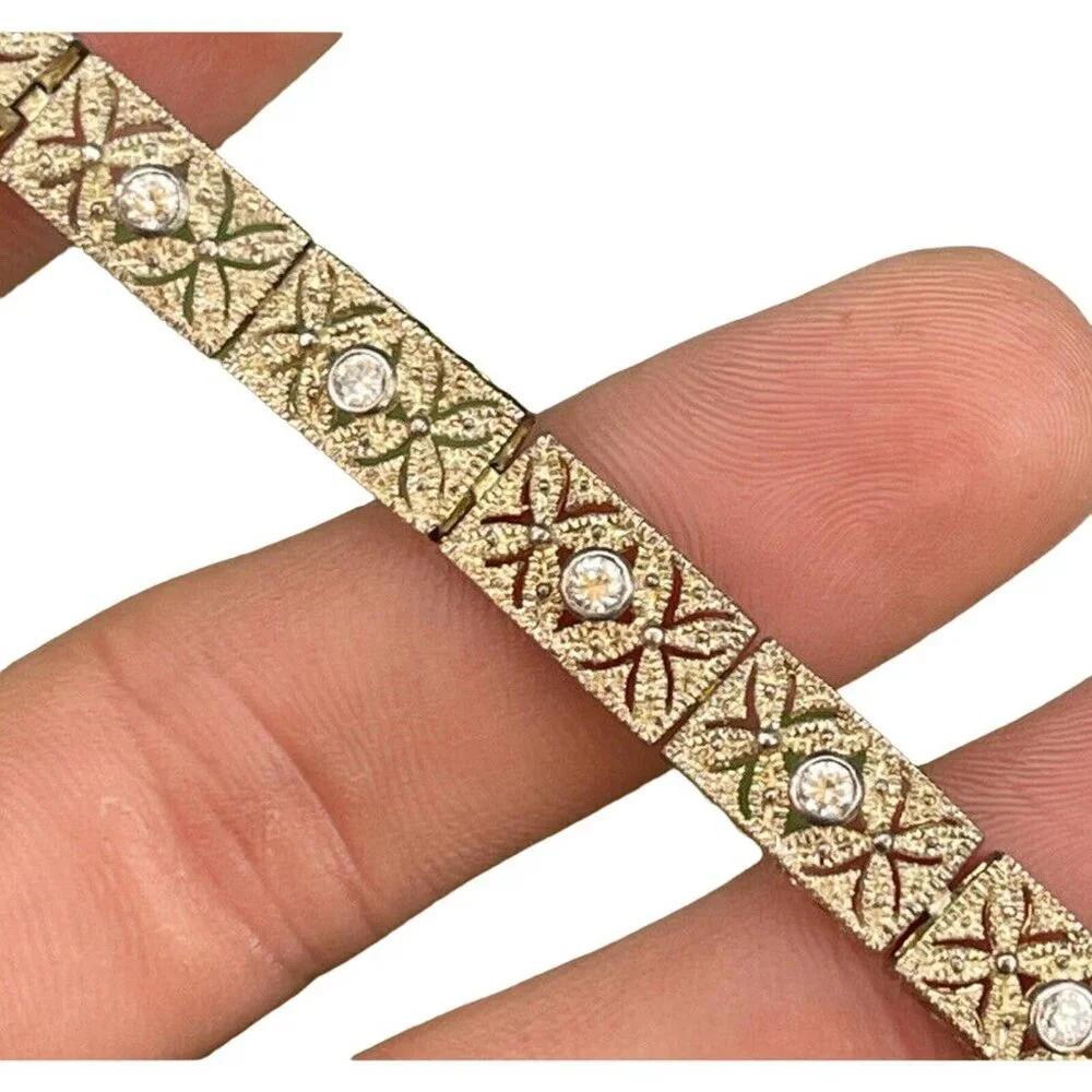 Giuliano Fratti Milan Signed Vintage Sterling Silver Bracelet 925 Signed 17g 7”